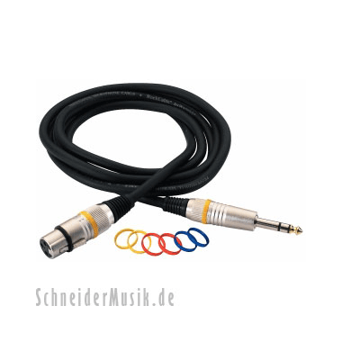 RockCable RCL30390 D6 F BA Fully balanced Microphone cable, XLR(F) / XLR(M), straight 1/4" plug