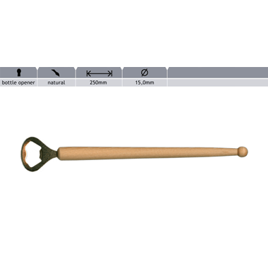 Rohema 61200 Bottle Opener, natural (wood)