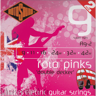 Rotosound R9DD Roto Pinks Nickel SL - Double Decker Twin Pack