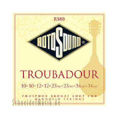 Rotosound RS80 Troubadour Mandolin Phosphor Bronze Loop End