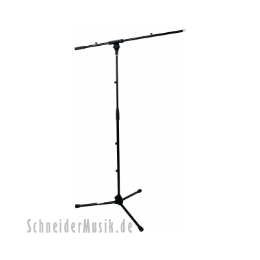 Rockstand RS20710B Soporte de micrófono con pedestal de colada de presión, horca y clips de cables