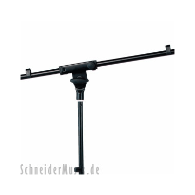 Rockstand RS20710B Soporte de micrófono con pedestal de colada de presión, horca y clips de cables