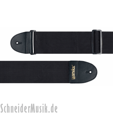 RockStrap RST NB Nylon Bass Strap black, printed WARWICK logo