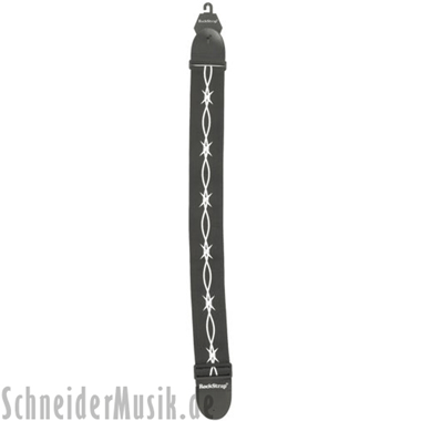 RockStrap RST NB1CP Nylon Bass Strap negro, con motivo impreso \"Barbed\"