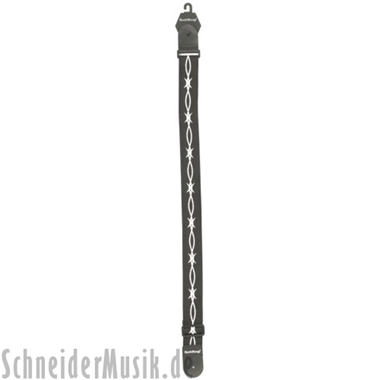 RockStrap RST NB1CP Nylon Guitar Strap negro, con motivo impreso \"Barbed\"