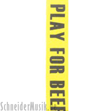 RockStrap RST NY1CP Nylon Guitar Strap amarillo, con motivo impreso "I Will Play For Beer"