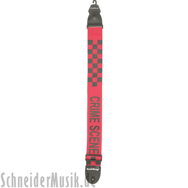 RockStrap RST NR1CP Nylon Bass Strap rojo, con motivo impreso \"Crime Scene\"