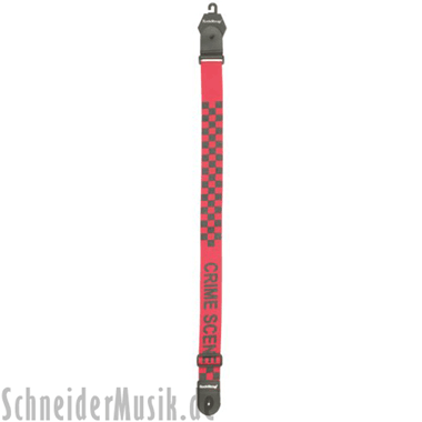 RockStrap RST NR1CP Nylon Guitar Strap red, printed motif \"Crime Scene\"