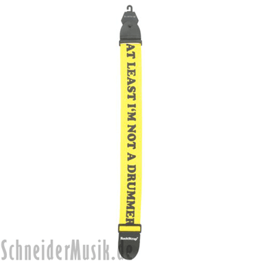 RockStrap RST NY1CP Nylon Bass Strap yellow, printed motif \"I\'m not a Drummer\"