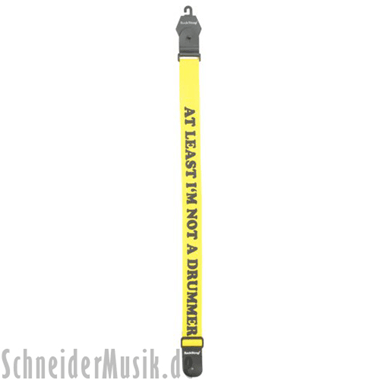 RockStrap RST NY1CP Nylon Guitar Strap amarillo, con motivo impreso \"I\'m not a Drummer\"