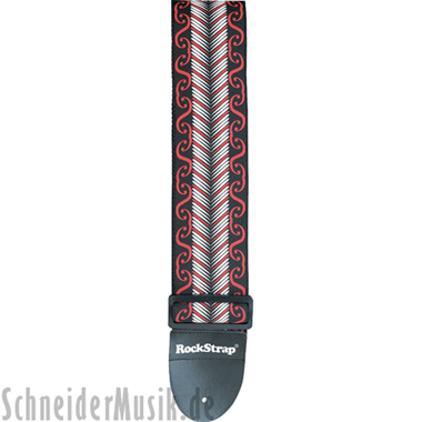 RockStrap RST NB2CE Nylon Bass Strap black, stitched motif \"Fern\"