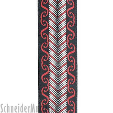 RockStrap RST NB2CE Nylon Guitar Strap negro, con motivo bordado "Fern"