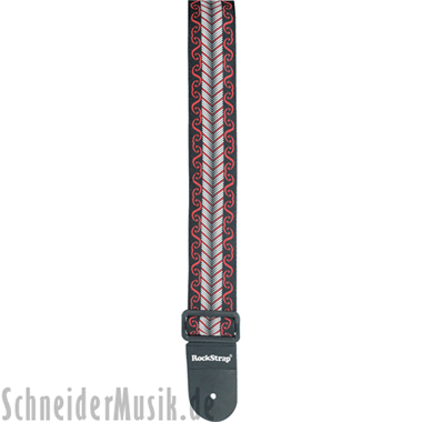 RockStrap RST NB2CE Nylon Guitar Strap negro, con motivo bordado \"Fern\"