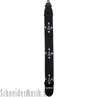RockStrap RST NB1CE Nylon Bass Strap black, stitched motif \"Gamble\"
