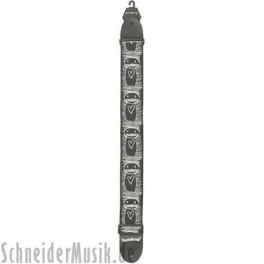RockStrap RST NB1CE Nylon Bass Strap, con motivo bordado \"Heart\"
