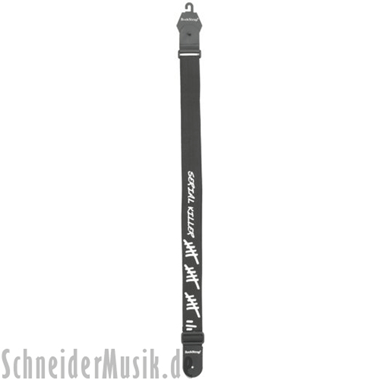 RockStrap RST NB1CP Nylon Guitar Strap negro, con motivo impreso \"Serial Killer\"