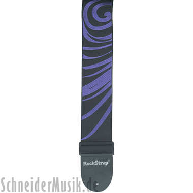 RockStrap RST DNB1CE Double-Nylon Bass Strap negro, con motivo bordado \"Koru\"