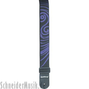 RockStrap RST DNB1CE Double-Nylon Guitar Strap black, stitched motif \"Koru\"