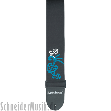 RockStrap RST DNB2CE Double-Nylon Bass Strap black, stitched motif \"Matau\"