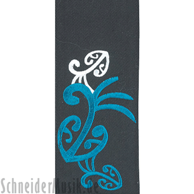 RockStrap RST DNB2CE Double-Nylon Guitar Strap negro, con motivo bordado "Matau"