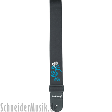 RockStrap RST DNB2CE Double-Nylon Guitar Strap negro, con motivo bordado \"Matau\"