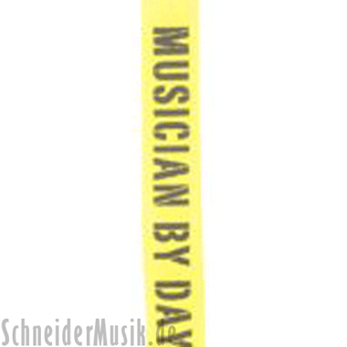 RockStrap RST NY1CP Nylon Guitar Strap yellow, printed motif "Musicians by Day Ninja by Night"