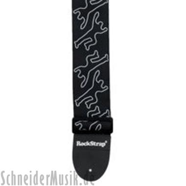 RockStrap RST NB1CE Nylon Bass Strap black, stitched motif \"Outline\"