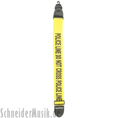 RockStrap RST NY1CP Nylon Bass Strap amarillo, motivo impreso \"Police Line\"