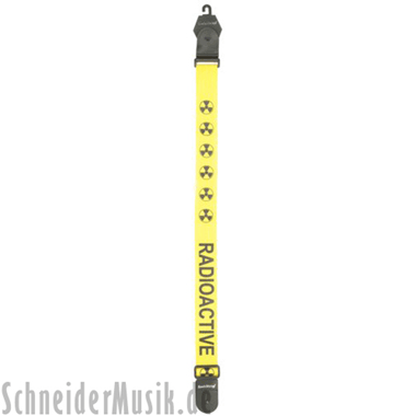RockStrap RST NY1CP Nylon Guitar Strap amarillo, motivo impreso \"Radioactive\"