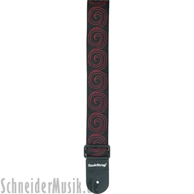 RockStrap RST NB1CE Nylon Guitar Strap black, stitched motif \"Rotora\"
