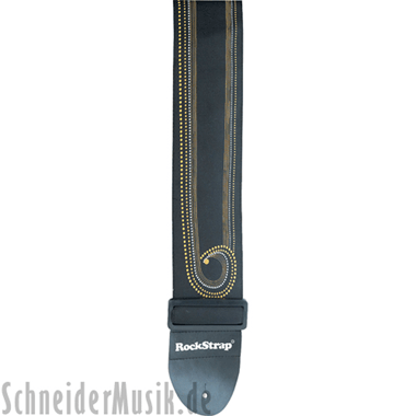 RockStrap RST NB3CE Nylon Bass Strap negro, con motivo bordado \"Simple\"