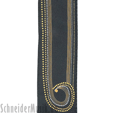 RockStrap RST NB3CE Nylon Guitar Strap negro, con motivo bordado "Simple"