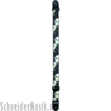 RockStrap RST PB3DCP Polyester Guitar Strap black, printed 3D motif \"Skull\"