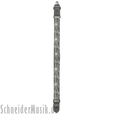 RockStrap RST NB1CP Nylon Guitar Strap black, printed motif \"Spider Web\"