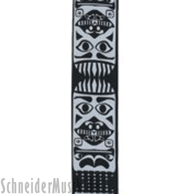 RockStrap RST NB1CE Nylon Bass Strap negro, con motivo bordado "Totem"