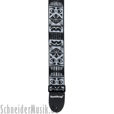 RockStrap RST NB1CE Nylon Bass Strap negro, con motivo bordado \"Totem\"