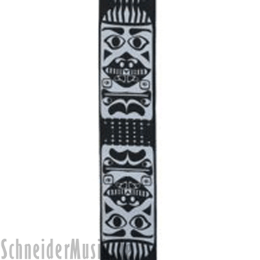 RockStrap RST NB1CE Nylon Guitar Strap black, stitched motif "Totem"