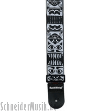 RockStrap RST NB1CE Nylon Guitar Strap black, stitched motif \"Totem\"