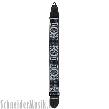 RockStrap RST NB1CE Nylon Guitar Strap black, stitched motif \"Totem\"