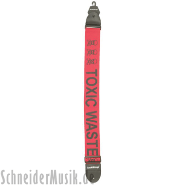 RockStrap RST NR1CP Nylon Bass Strap red, printed motif \"Toxic Waste\"