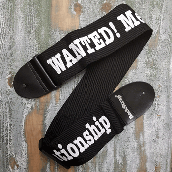 RockStrap RST NB1CP Nylon Bass Strap black, printed motif "Wanted"