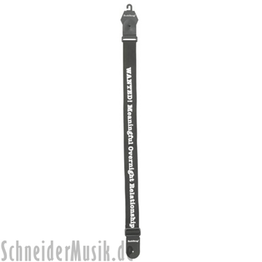 RockStrap RST NB1CP Nylon Guitar Strap black, printed motif \"Wanted\"