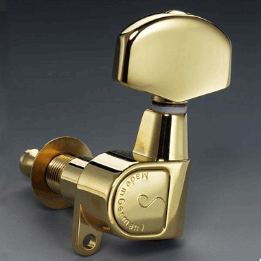 Schaller M6GOL A 505a Mechanik M6 6 links, maschinenpoliert Gold
