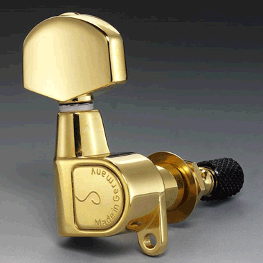 Schaller M6GO A Topmount 7503a Mechanik M6 Klemm Top Mount 3 links/ 3 rechts, maschinenpoliert Gold