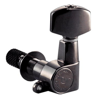 Schaller M6RU Mini Topmount 7507RU Mechanik M6 Mini Klemm Top Mount 3 links/ 3 rechts, handpoliert Ruthenium