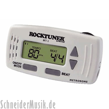 Rocktuner RT MT 1 Electronic Metronome (with time display & tuning pitch), white