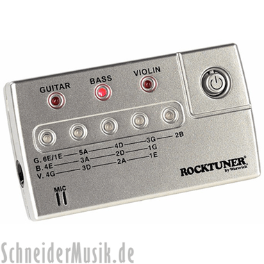 Rocktuner RT T 1 Tuner for Guitar/Bass/Violin, silver