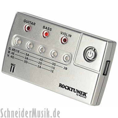 Rocktuner RT T 1 Tuner for Guitar/Bass/Violin, silver