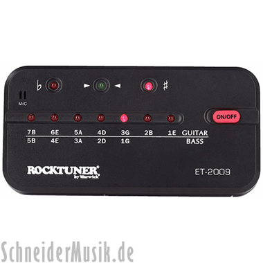 Rocktuner RT T 2 Tuner for Guitar/Bass, black