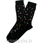 Music-Socks black with print multicolored notes Size 31/34